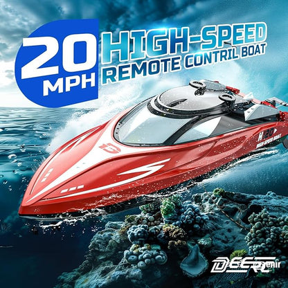 DEERC H120 Fast RC Boat for Pools and Lakes 2.4 GHz 20+ MPH Racing Boats for Kids &amp Adults with Rechargeable BatteryLow Battery AlarmCapsize RecoveryGifts for Boys Girls