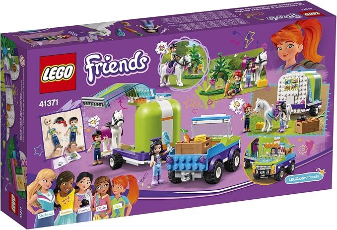LEGO Friends Mia's Horse Trailer 41371 Building Kit with Mia and Emma Mini Dolls Includes Toy Truck Horse and Rabbit for Creative Play (216 Pieces)