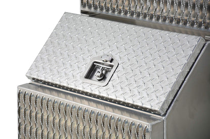 TBOZZ Heavy Duty Aluminum 24inch Semi Truck Side Storage Saddle Step Box / 24" L x 25" W x 28" H