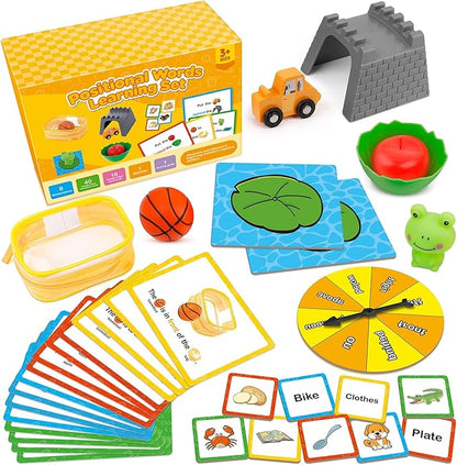 Positional Word Learning Set Toddler Board Games Manipulatives Match Games Educational Games for Kids Ages 4+ STEM Learning Activities Fine Motor Skills Speech Therapy Toys