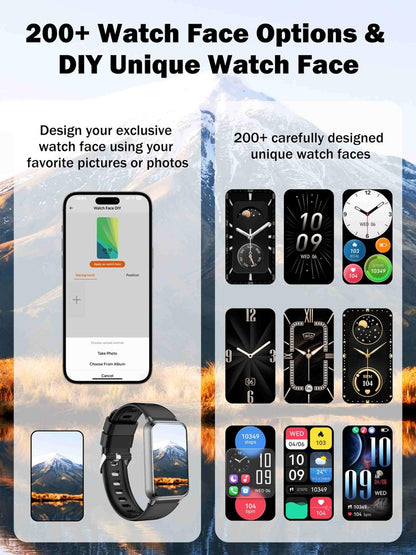 KPEP AMOLED Fitness Watches for Women Men with Stress Blood Oxygen Heart Rate Monitor Sleep Tracking 110+ Sport Modes Fitness Tracker Watch Calorie Counter Step Tracker IP68 Waterproof for Andriod iOS