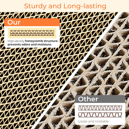 ComSaf Cat Scratcher L Shape, 25" Cat Scratching Post for Indoor Cats Adults with Cat Scratch Box and Cat Sratching Board, Vertical Wall Cat Scratch Pad Bed