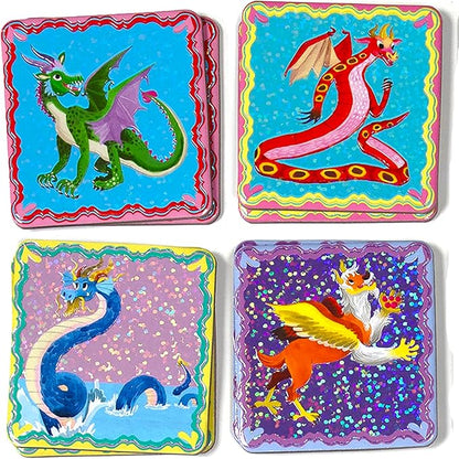 eeBoo: Memory and Matching Game - Shiny Dragons - 24 Pairs Develops Recognition Concentration Memory &amp Vocabulary Skills Age 3+