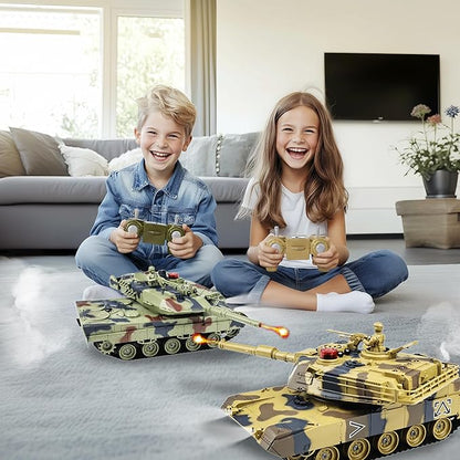 KAIM 1/24 RC TankRemote Control Tank for Boys with Smoke Lights &amp Sounds2.4GHz Ger Leopard II Army ModelMilitary Toys Gift for Kids Ages 6+