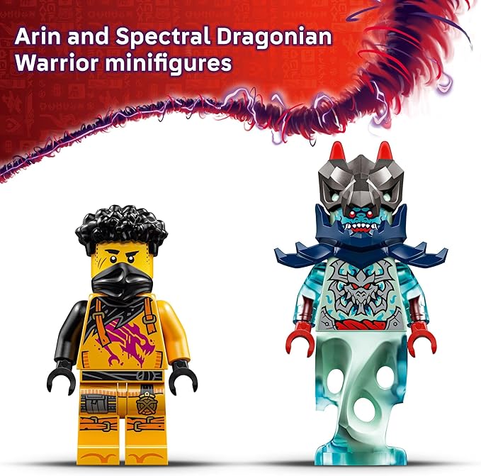 LEGO NINJAGO Arin’s Spinjitzu Battle Mech Building Toy - Ninja Building Set for Kids Ages 7+ - with Arin Baby Ryu &amp Villain Minifigures - Gift Idea for Boys Girls &amp Dragons Rising Fans -