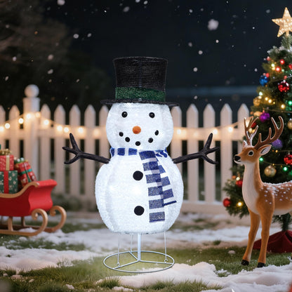 Dynaming 31.5 Inch Lighted Snowman Christmas Decorations, 45 LED Pre-Lit Light up Snowman with Top Hat, Collapsible Pop up Snowman for Outdoor Indoor Home Yard Garden Lawn Holiday Xmas Party