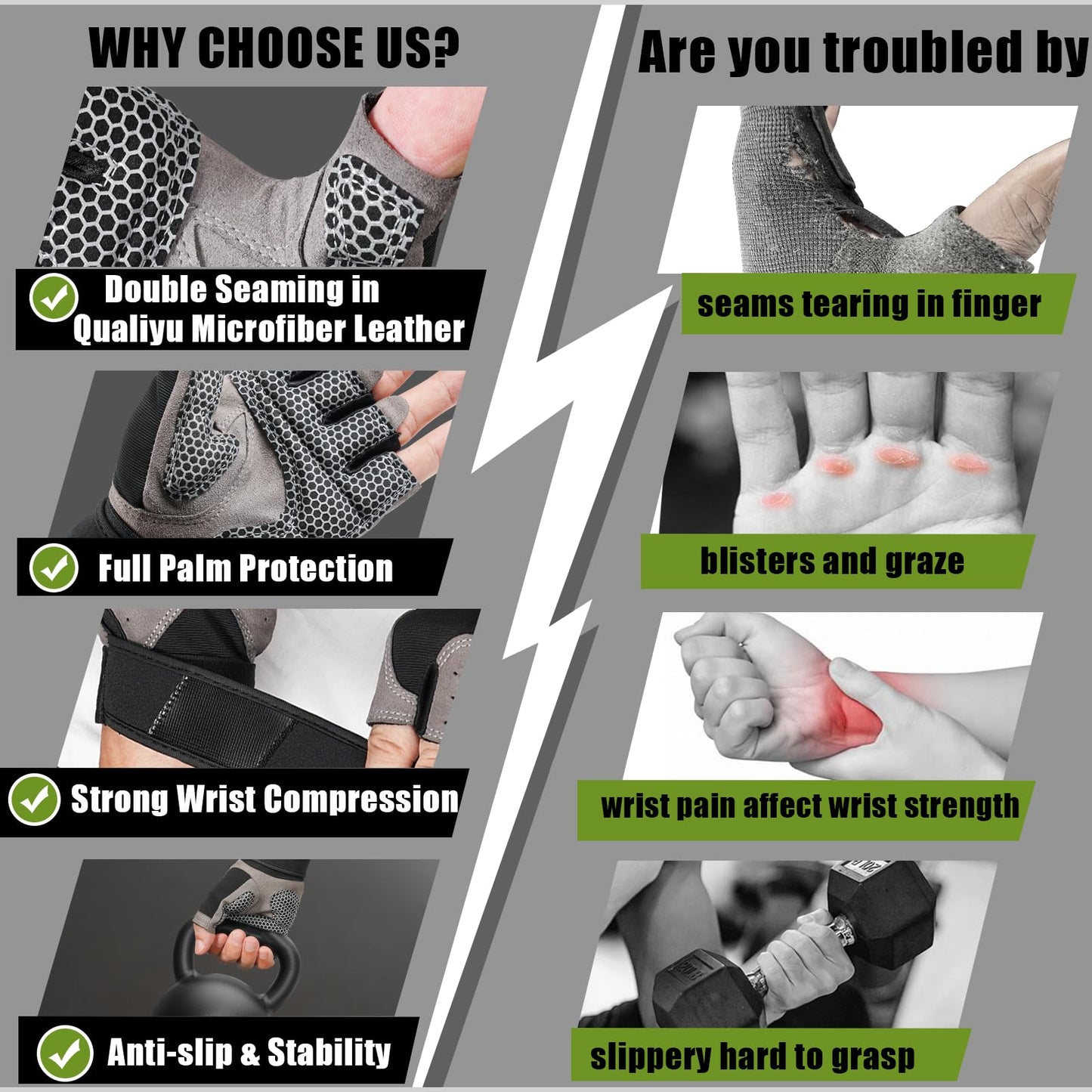 Workout Gloves Gym Gloves for Men and Women Weight Lifting Gloves with Wrist Support Full Palm Protection Breathable for Trainning, Cycling, Pull-ups, Rowing, Climbing