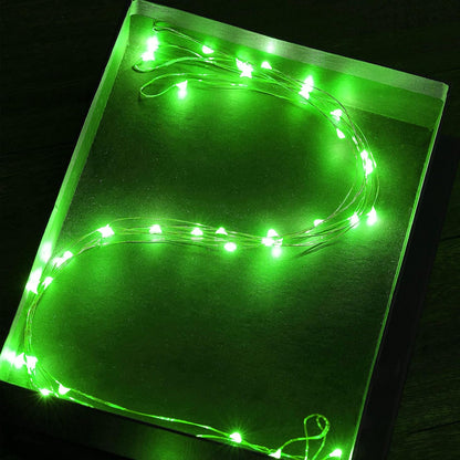Ariceleo Mini St. Patrick's Day Fairy Lights - Battery Operated 4 Pack | 16ft Copper Wire LED String Lights