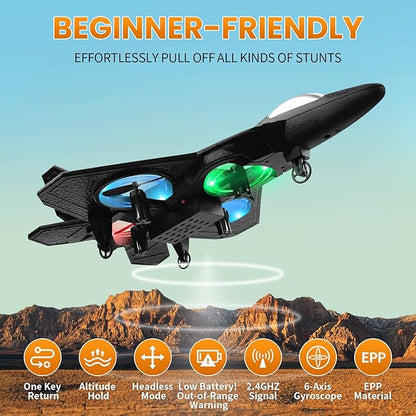 RC Plane 2.4GHz Remote Control Plane L0712 Drone Quadcopter Hovering with Auto Hovering Fighter Aircraft RC Airplane RTF for Beginner Kids and Adults3D Flip Airplane Toy