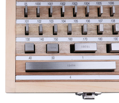 Accusize Industrial Tools 36 Pc Steel Gage Block Set, Grade As-2 Asme B89.1.9-2002, with Mfg Certificate, 0036-6001