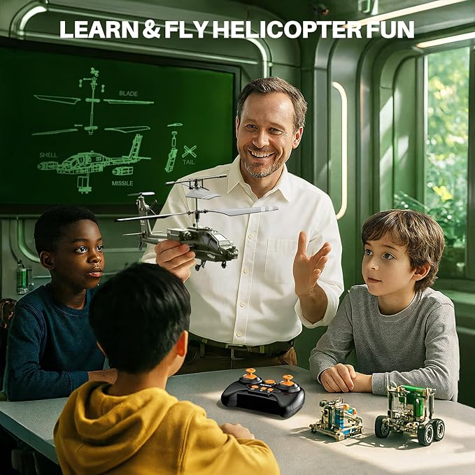 SYMA RC Helicopters S51H Remote Control Helicopter 2.4GHz Military Army Toys for Boys Girls Kids with Altitude Hold One Key Take Off/Landing LED Light Low Battery Reminder
