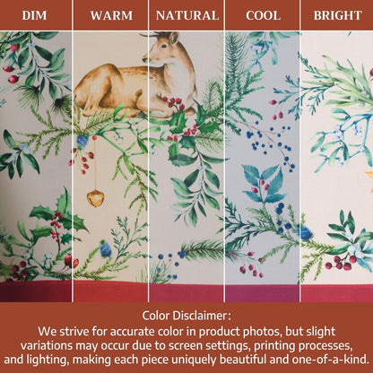 Maison d' Hermine Table Cloth Rectangle Table 100% Cotton 60 x 108 Inches Fall Tablecloth Reusable Everyday Use for Thanksgiving Christmas Decorations Dining Farmhouse Party (Holly Time)