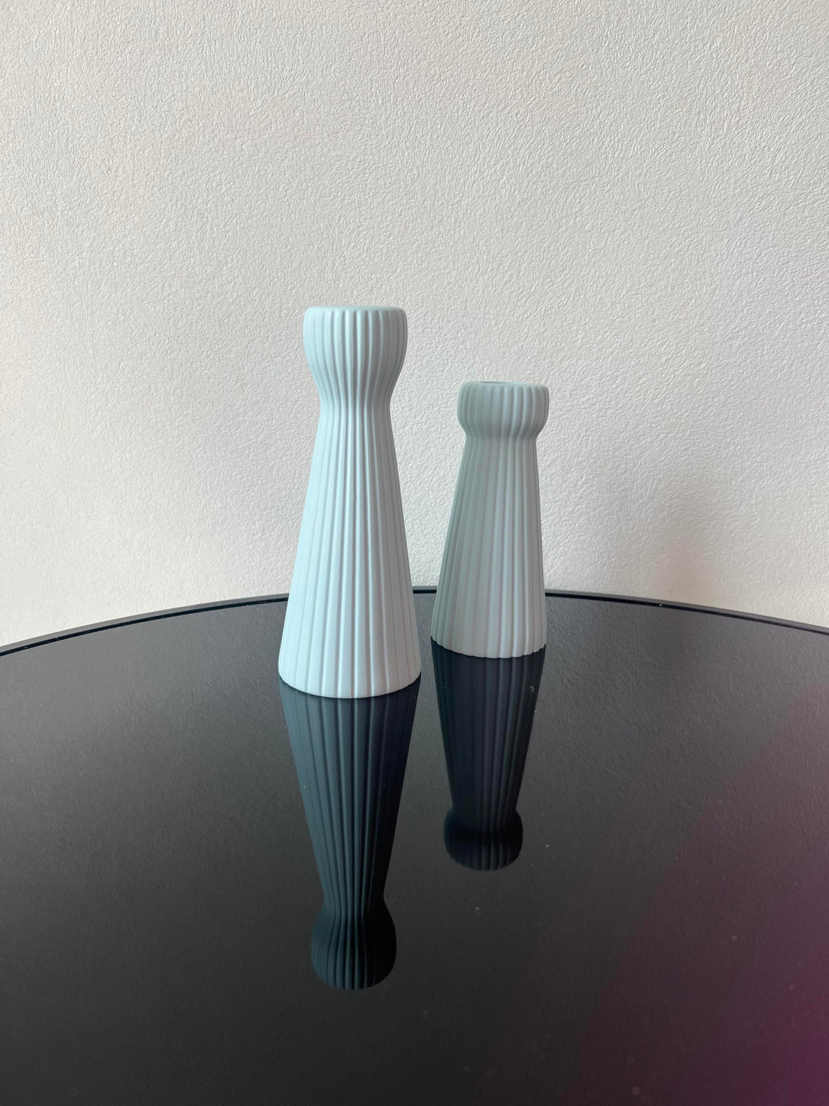 SCBLOOM Taper Candle Holders for Candlesticks Ceramic Candle Stick Candle Holder- Set of 2 Decorative Candle Stand for Wedding Decor,Dinner Party and Table Centerpieces,Housewarming Gift Blue
