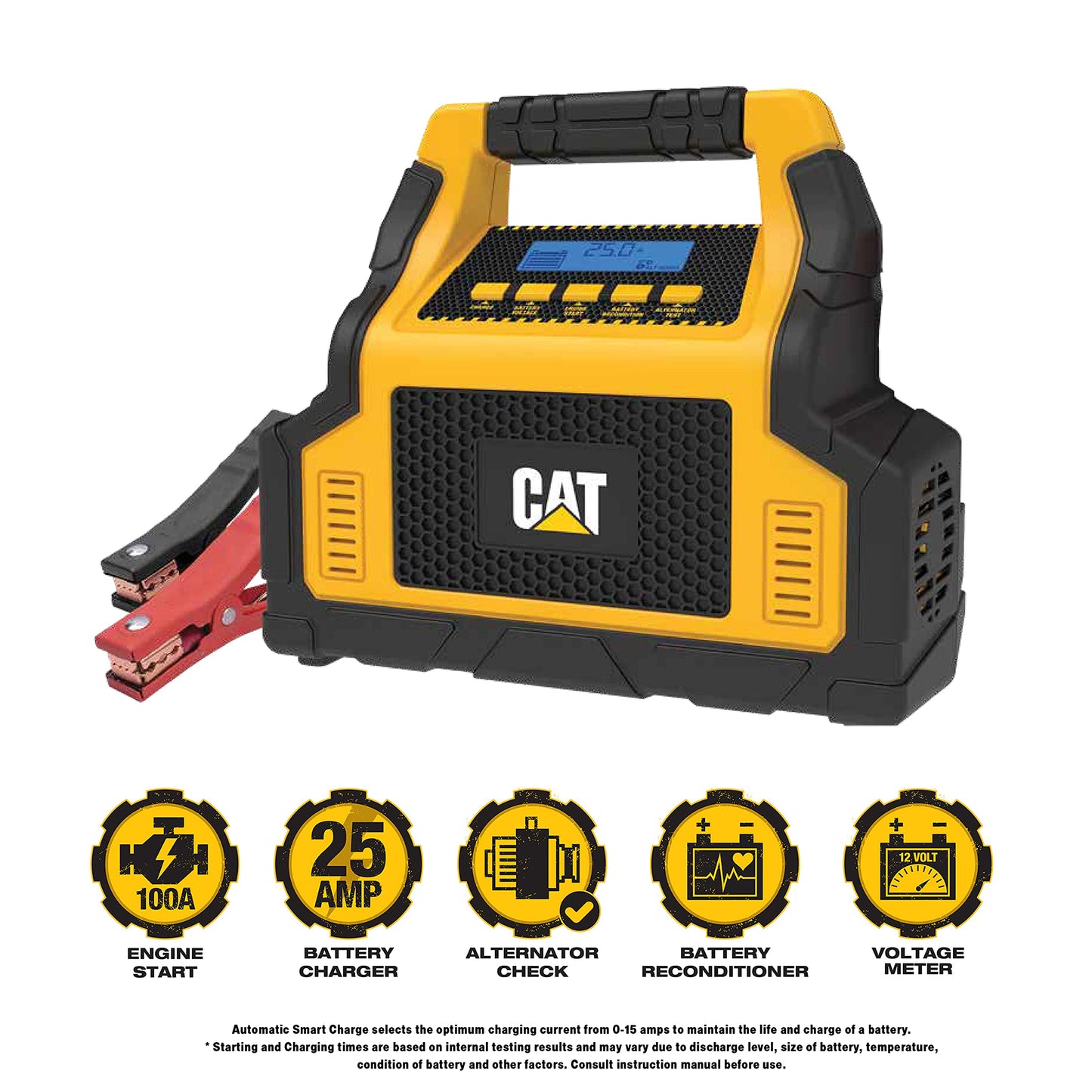 Caterpillar CBC100E Professional 25 Amp Battery Charger, 3 Amp Battery Maintainer with 100 Amp Engine Start