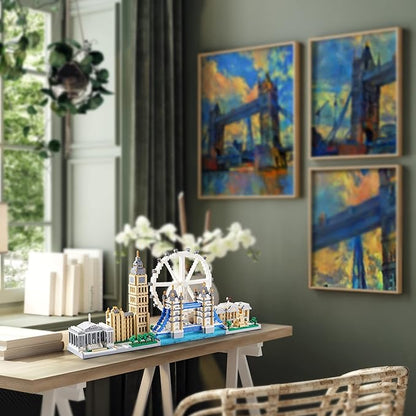 New Architecture London Skyline Building Set - Fun &amp Satisfying Model Kit with 3430pcs - Gift for Adults 14+ - Micro Mini Blocks