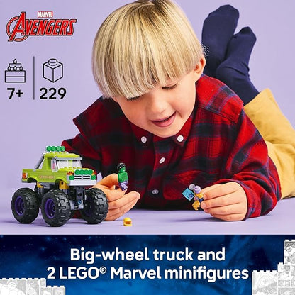 LEGO Marvel The Hulk Truck vs. Thanos - Monster Truck Building Toy for Kids 7+ - Includes Hulk &amp Thanos Toy Minifigures - Creative Birthday Gift Idea for Girls and Boys - 76312