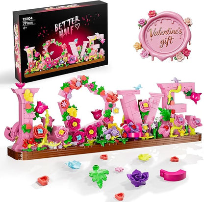 Heart Ornament Building Toy KitLove Shaped Flowers Building Set791PCS Flowers Roses Botanical Plant DIY Collection for Adults Kids Girls and BoysHome Decor Gift for Birthday Valentines