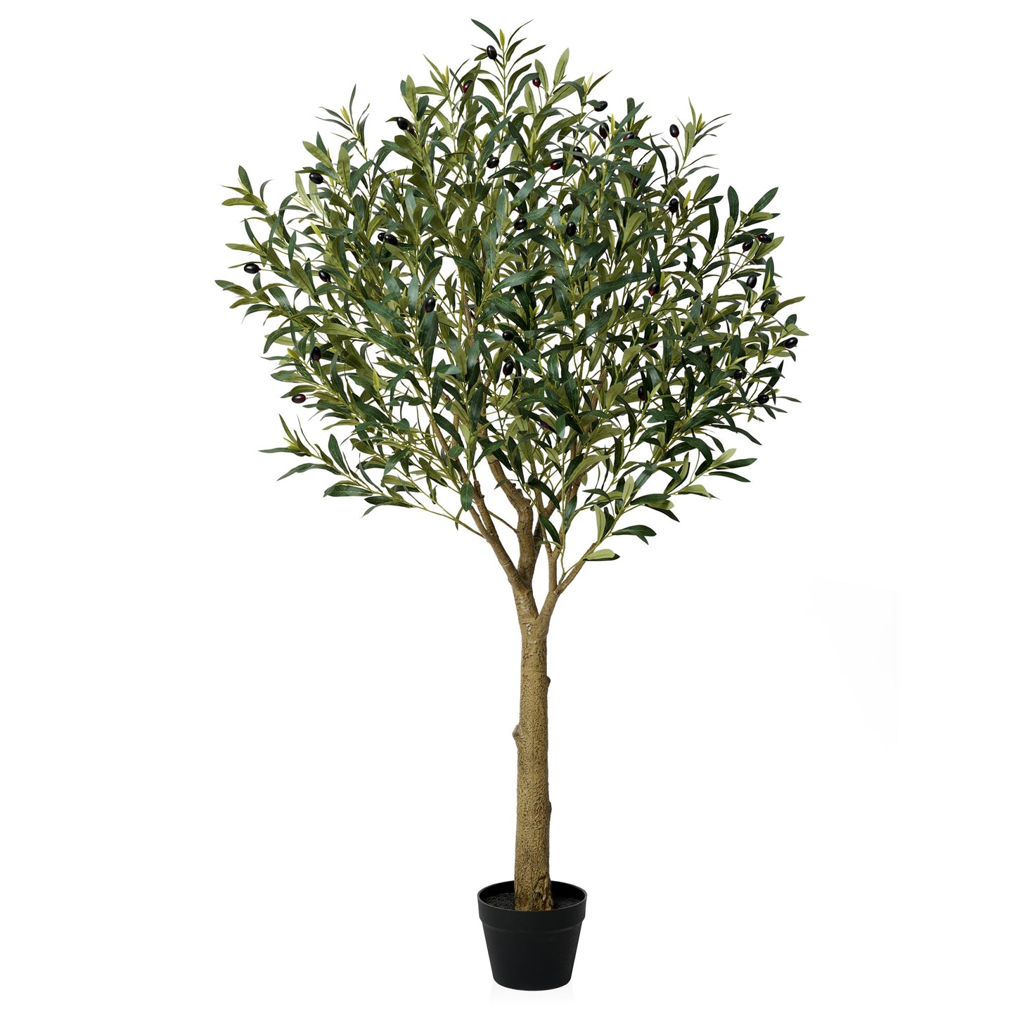 VeriNatural Artificial Olive Tree 5FT - Faux Olive Trees Indoor with 1283 Silk Leaves & 58 Fruits,UV Resistant & Natural Wood Trunk Fake Plant for Outdoor,Living Room,Patio,Home Decor,VN157