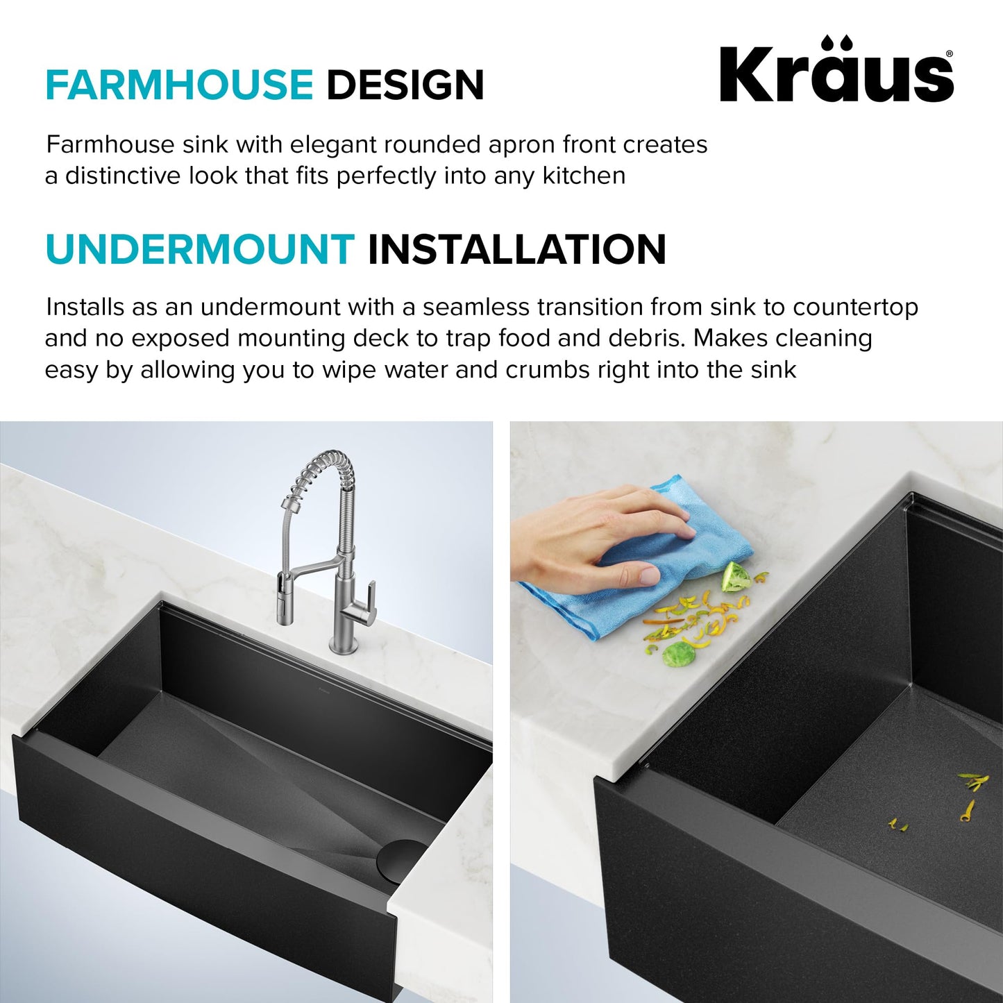 KRAUS Kore Workstation 33-inch Farmhouse Apron Front 16 Gauge Black Stainless Steel Single Bowl Kitchen Sink in PVD Gunmetal Finish with Accessories, KWF210-33/PGM