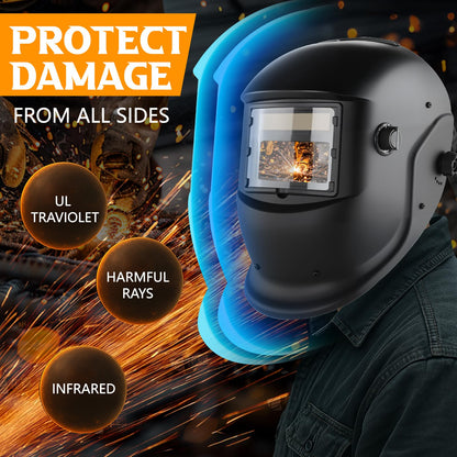 Owenri Welding Helmet Auto Darkening with Air Fed System, Powered Air Purifying Respirator (PAPR) True Color Welding Mask, Upgraded Arc Sensor 4/9-13 for TIG MIG ARC Welding Mask