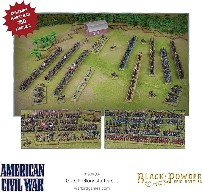 Warlord Games Black Powder Epic Battles: American Civil War Guts &amp Glory Starter Set Military Table Top Wargaming Plastic Model Kit 312004004
