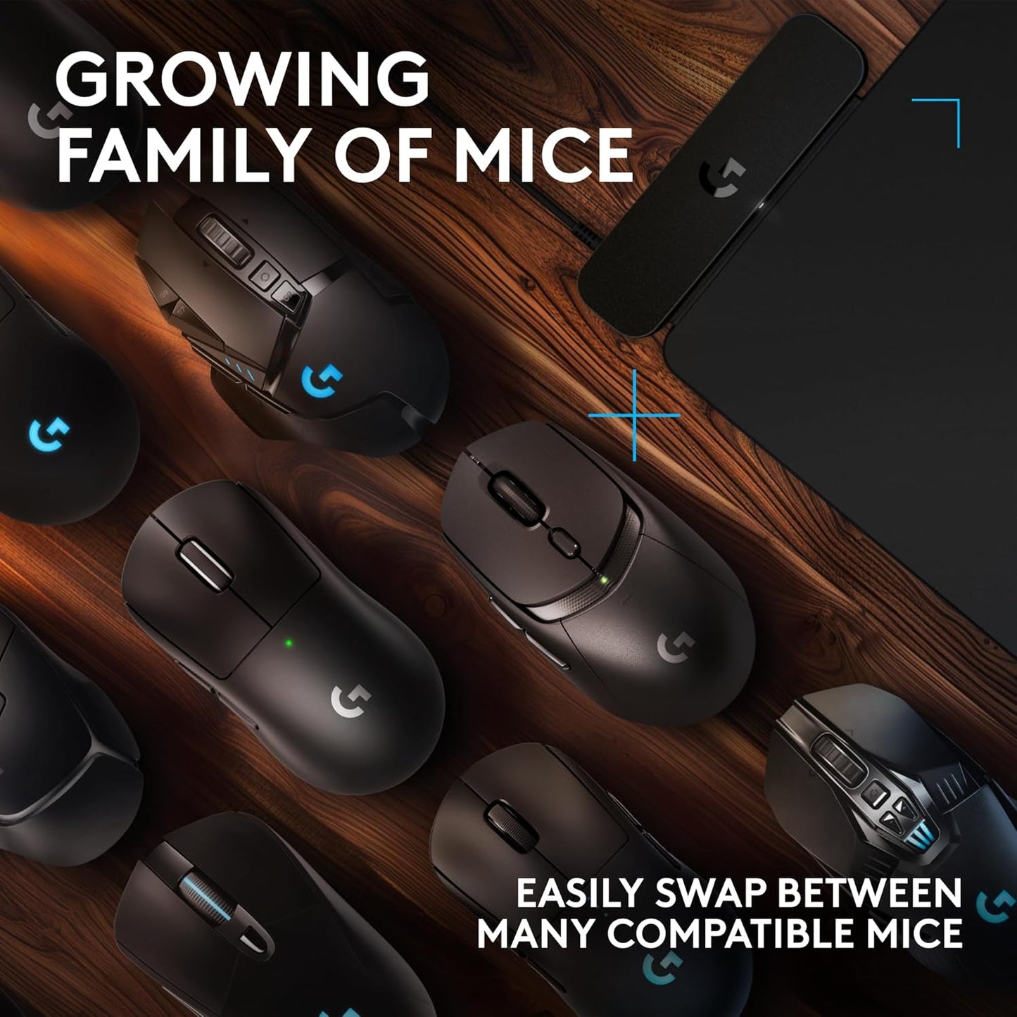 Logitech G POWERPLAY 2 Wireless Charging Mouse Pad for Compatible Gaming Mice, 34.5 X 28.4 cm (13.5 x 11.2 inches), 3.5 mm Height, for PC/Mac - Black