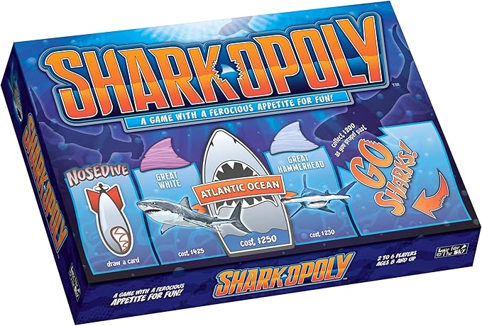 Late for The Sky Sharkopoly Board Game Family Property Trading Game for 2–6 Players Ages 8+ Ocean Theme with Shark Tokens Fun Party Gift for Kids &amp Adults