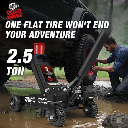 Road DAWG 3 Ton Aluminum Big Wheel Off-Road Floor Jack - Heavy Duty Hydraulic Lift for Trucks, SUVs & ATVs, 6000LBS Capacity, Professional Portable Jack
