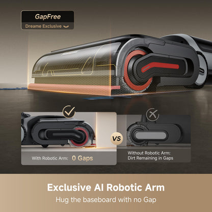 DREAME H15 Pro Heat Wet Dry Vacuum Cleaner, 185°F Hot Water Floor Cleaning, Cordless Vacuum Mop with GapFree AI Robotic Arm, 22KPa Suction, 0 Hair Tangle, 212°F Self-Clean, 194°F Hot Air Drying