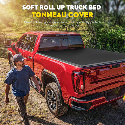 Soft Roll Up Truck Bed Tonneau Cover Fits for Ford F150 2004-2014, Length 8FT (96"-97.4") Fleetside Truck Bed, Not for Models with Stepside/Flareside