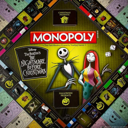 Monopoly Disney Nightmare Before Christmas Board Game | Collectible Monopoly Tim Burton Nightmare Before Christmas Movie | Collectible Monopoly Tokens