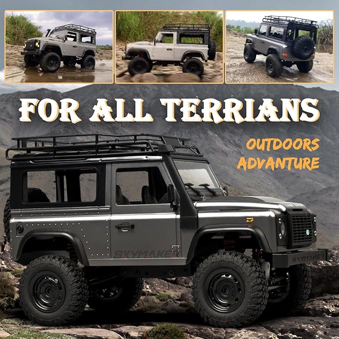 Skymaker MN99S 1/12 Scale Remote Control Car 4x4 Land Rover RC Jeep RTR Rock Crawler with Two 1200mAh Batteries