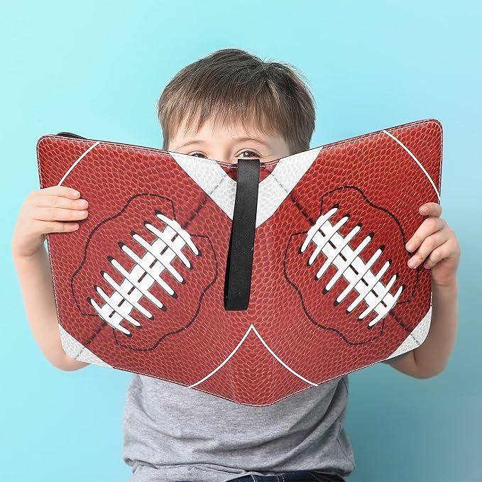 Elcoho 900 Pockets Football Card Binder for Trading Cards Holder with Sleeves Album Cards Holder Protectors with 3 D-Ring Album for Sports Football Card Collection Storage