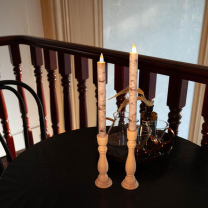 CozierGlow Flameless Taper Candles Flickering with Remote and Timer, 3D Moving Flame Taper Candle Battery Operated to 400 Hours, 9 Inch Window Candles, (Birch Bark)