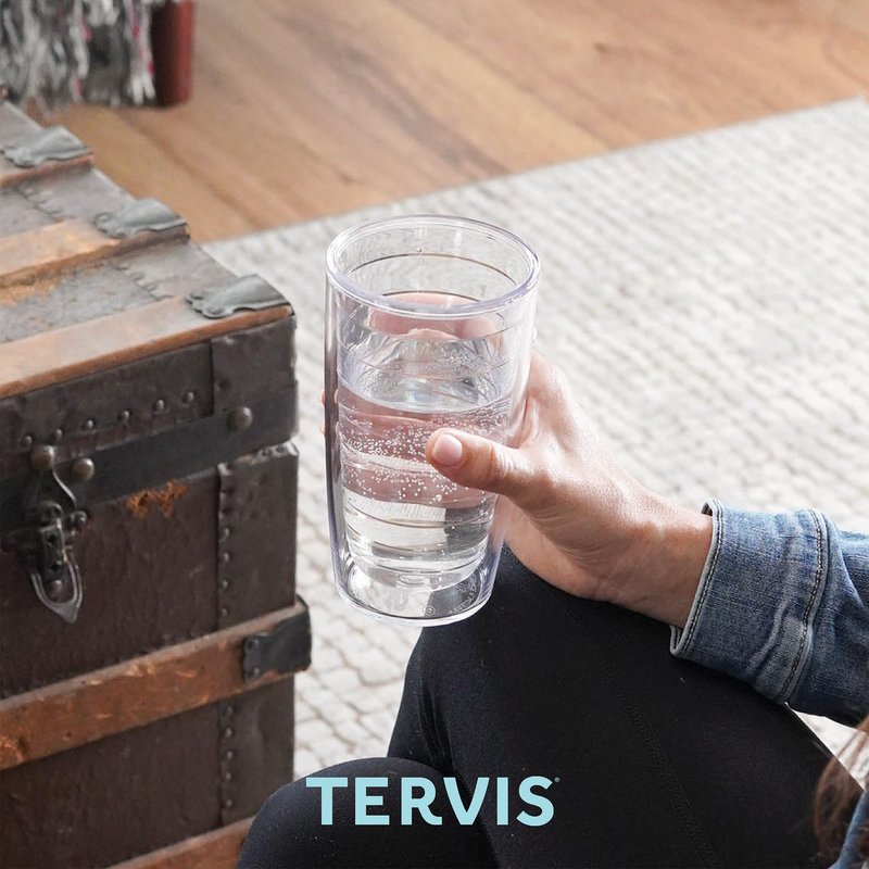 Tervis Clear & Colorful Tabletop Made in USA Double Walled Insulated Tumbler Travel Cup Keeps Drinks Cold & Hot, 16oz, Blue Moon