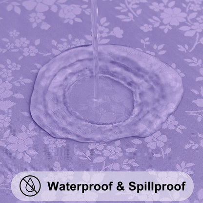 Smiry Round Table Cloth, Waterproof Heavy Duty Vinyl Tablecloths, Wipeable Washable Table Cover for Kitchen and Dining Room (Purple, 70" Round)