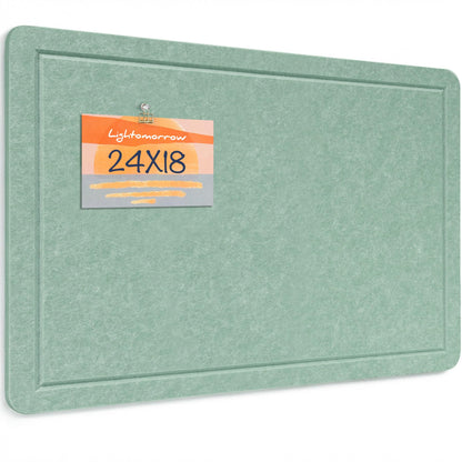 Lightomorrow Bulletin Board, 24 x 18 Inches Cork Board Alternative Decorative Felt Pin Board with Safe Removable Adhesives & 24 Push Pins for Home Office Classroom Walls-Jargon Jade