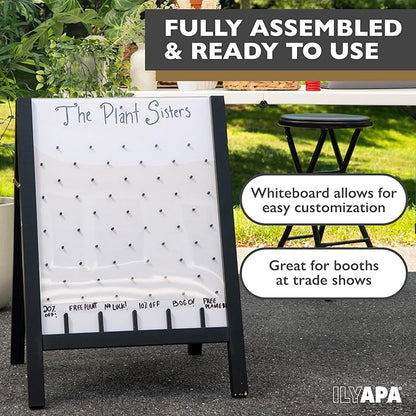 Ilyapa Board - Large Portable Prize Drop Game for Events and Trade Show - 21 x 30 Inch Double Sided - Wooden A-Frame Whiteboard Sign Eraser