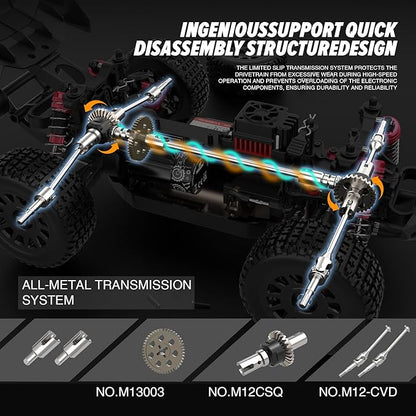 Hosim Brushless RC Buggy for Adults and Kids 60KM/H 1/14 Electric High Speed All Terrain Remote Control Car Hobby RC Trucks 4x4 Off Road RC Car Waterproof RC Vehicle for Snow/Sand/Beach Age 8+
