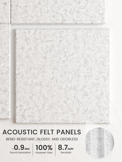 Bumusty Large Cork Board 48" x 36" Alternative - 12 Pack Felt Wall Tiles with 70 Safe Removable Adhesive Tabs, 30 Pushpins, Cork Boards for Walls Pin Board Bulletin Board Office Decor (Light Gray)