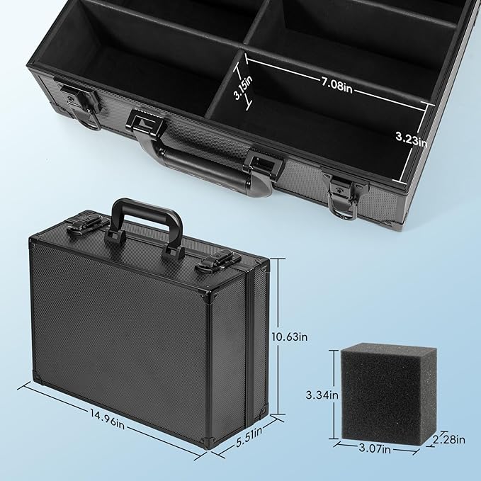 ANNLOV Toploader Storage Box for 3x4 35pt Rigid Cards Holds 600+ Toploaders Sports Card Storage Case Organizer Trading Card Storage Box with Lock