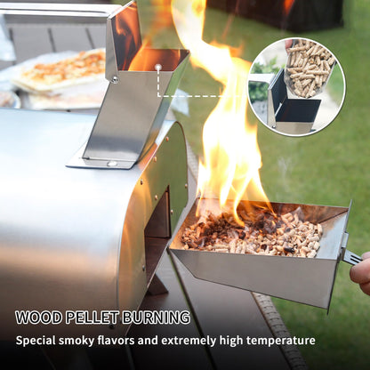 BIG HORN 12" Multi-Fuel Outdoor Pizza Oven Reach up to 1110℉– 3-in-1 Wood, Gas & Electric Compatible (Burners Sold Separately), Pellet Pizza Oven Portable Pizza Maker for Backyard, Camping&Tailgating