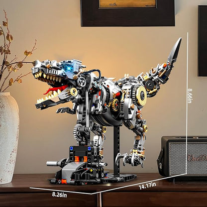 Ideas Mechanical Tyrannosaurus Building Set with Light Creative Jurassic T-Rex Animal Toy for Home Office Decor Compatible with Lego Dinosaur Gift for Adult Teens Boys 8-12(1268 PCS)