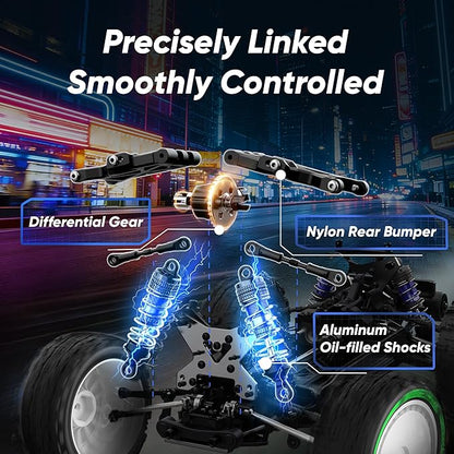 1/12 Brushless RC CarsFast 50mph Off-Road All Terrain Truck4WD RC Buggy with 2.4GHz Remote Control and 3S Batteries25W Fast ChargingRTR 4X4 Electric RC Cars