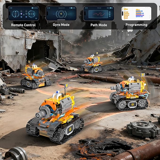 5in1 STEM Robot Building Kits for Kids 6-12 App &amp Remote Control STEM Dinosaur Tank Robot Building Toys for Kids 899Pcs DIY Science Building Sets Erector Sets for Boys Girls Birthday Xmas Gifts