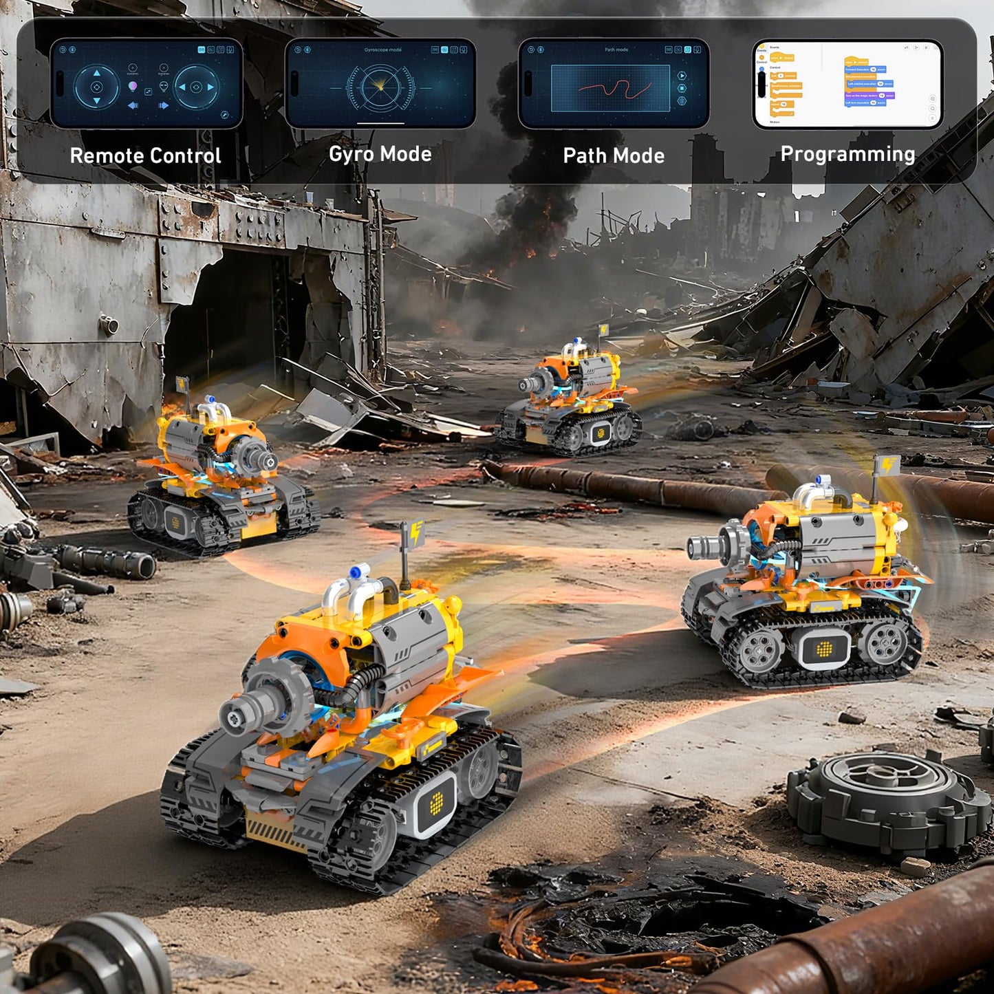 5in1 STEM Robot Building Kits for Kids 6-12, App & Remote Control STEM Dinosaur Tank Robot Building Toys for Kids, 899Pcs DIY Science Building Sets, Erector Sets for Boys Girls Birthday Xmas Gifts