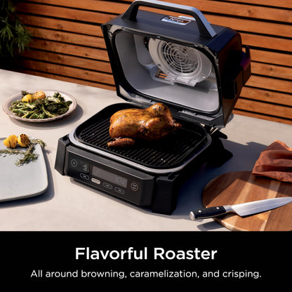 Ninja Woodfire Outdoor Grill & Smoker, 4-in-1 Functionality, Grill, Smoke, Bake, Roast, Authentic Woodfire Flavors, Electric Heat, OG301