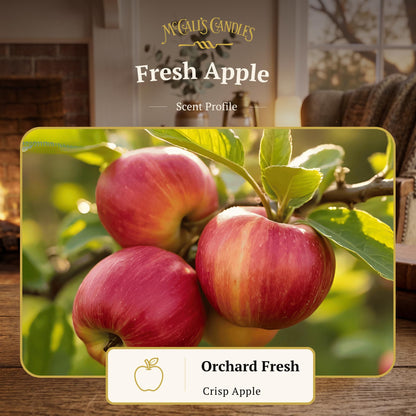 McCall’s Candles | Fresh Apple | 16 oz Scented Candle | USA-Poured | Vintage Rustic Jar with Carrying Handle | Crisp Orchard Fruit Fragrance