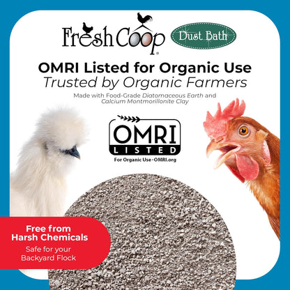 Progressive Planet Fresh Coop Dust Bath - 20lbs Food-Grade Diatomaceous Earth & Clay for Healthy Feathers | Reduces Boredom