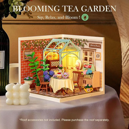 Rolife Super Creator-DIY Plastic Miniature House for Adults Mini Blocks Model Kit Building Set for Teens 8-12 DIY Crafts/Hobbies/Building Blocks Toys for Teens&ampAdults (Blooming Tea Garden)